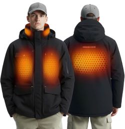 InoKraft Heated Jacket for Men with Rechargable Battery and USB-C Cable