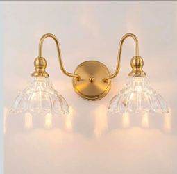 Vintage Bathroom Light Fixtures Over Mirror, 2-Light