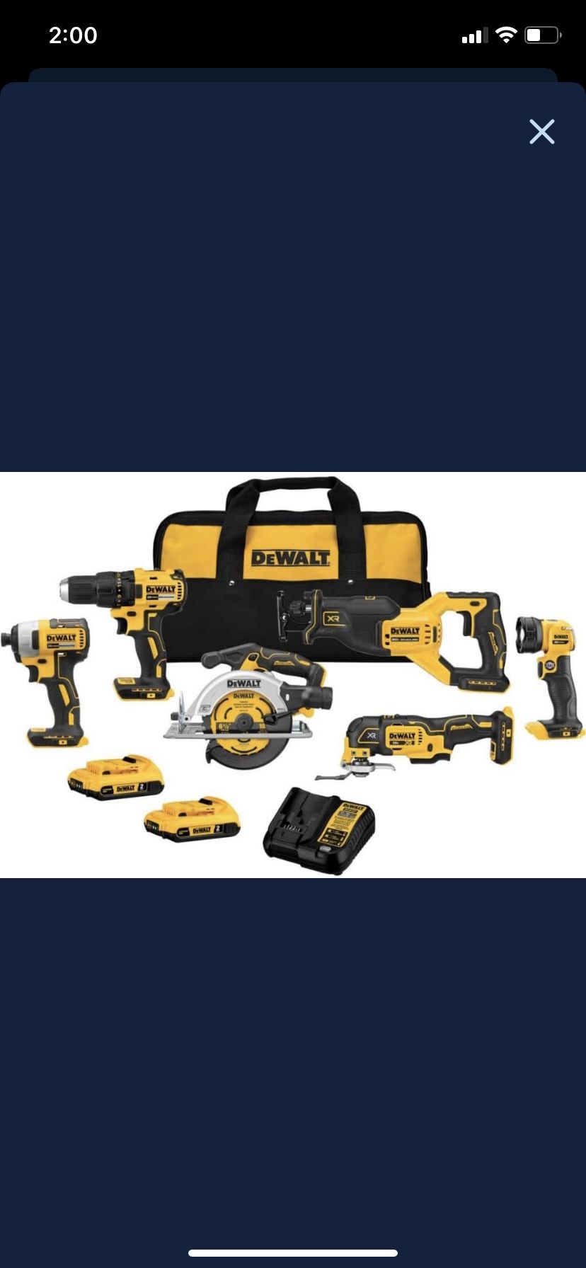 Tool Combo Kit with Soft Case (2-Batteries and charger Included)