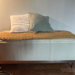 White Cushioned Ottoman / Bench
