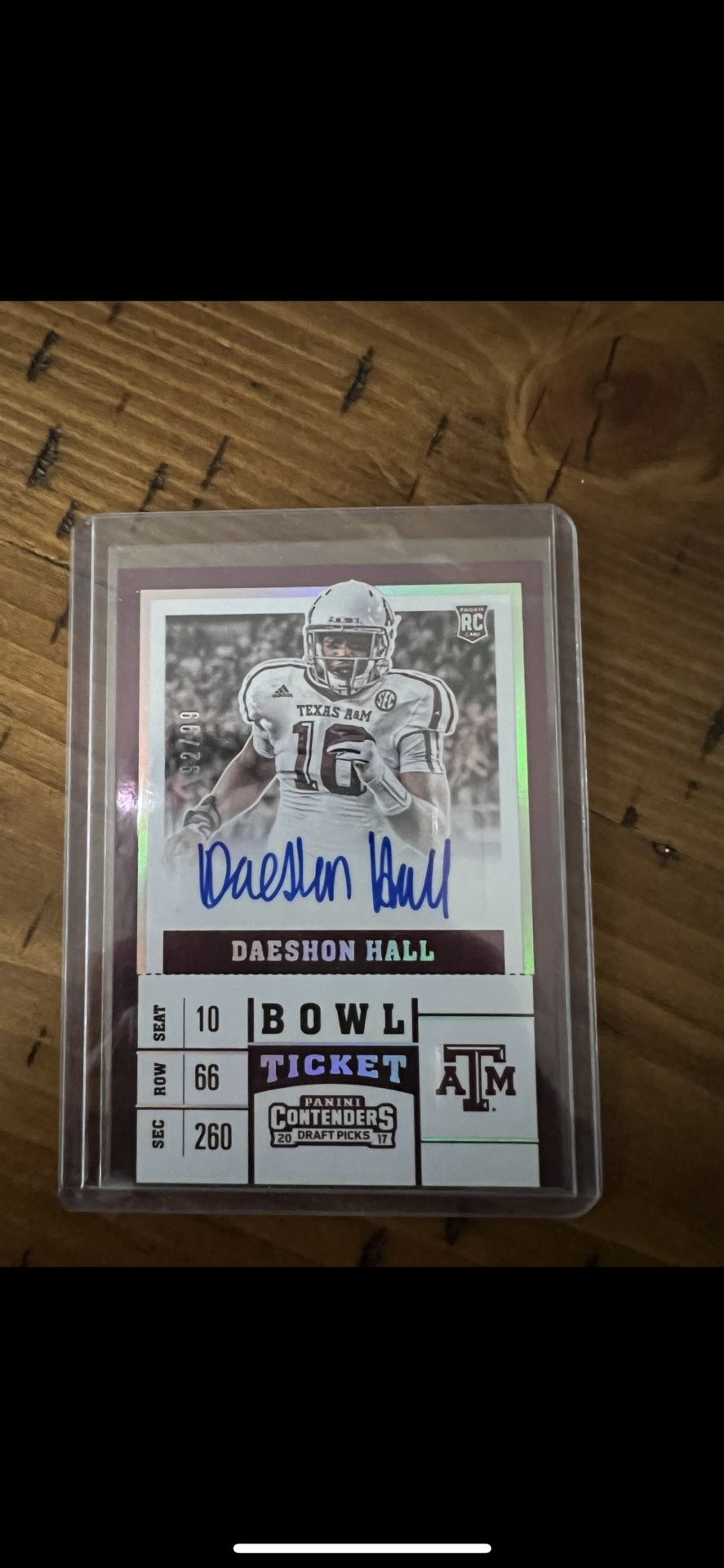 Daeshon Hall /99 Rookie Autograph
