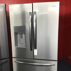 New Scratch And Dent Frigidaire Gallery 28 Cu Ft Stainless Steel French Door Fridge. 1 Year Warranty 