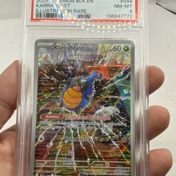 PSA 8 Karrablast 094/086 Pokemon Black Bolt Illustration Rare 2025