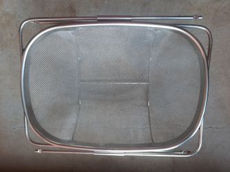 Over-the-Sink Polished Stainless Steel Mesh Basket Strainer- Modern,  Durable & Adjustable