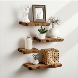 Wood Floating Shelves (4pc)