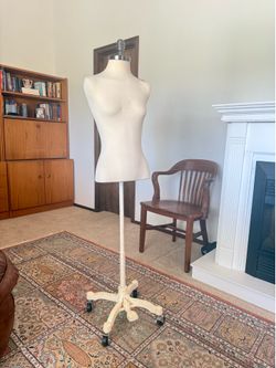 Dress Form Mannequin—Cast Iron Base on Caster Wheels