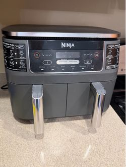 Ninja 8 qt 2-Basket Air Fryer, Black - DualZone Technology, Smart Finish used