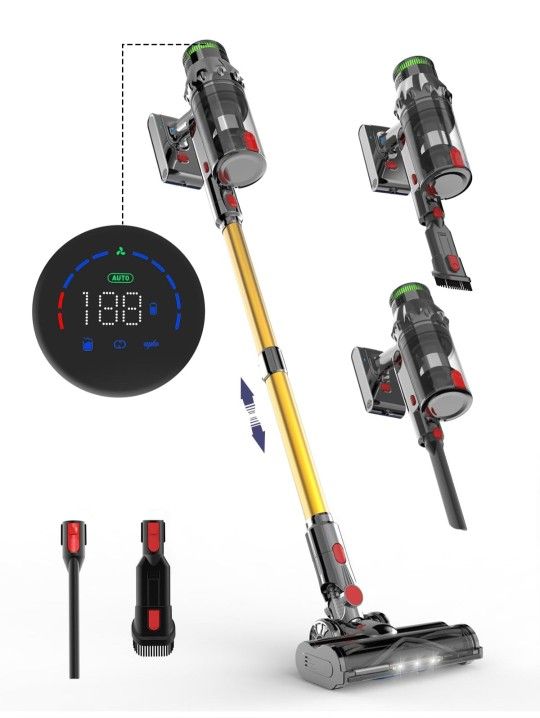 Cordless Vacuum Cleaner, Vacuum Cleaners for Home, 50KPA 500W Stick Handheld Pet Hair Hardwood Floor Vac, High Power Hand Held Rechargeable Battery