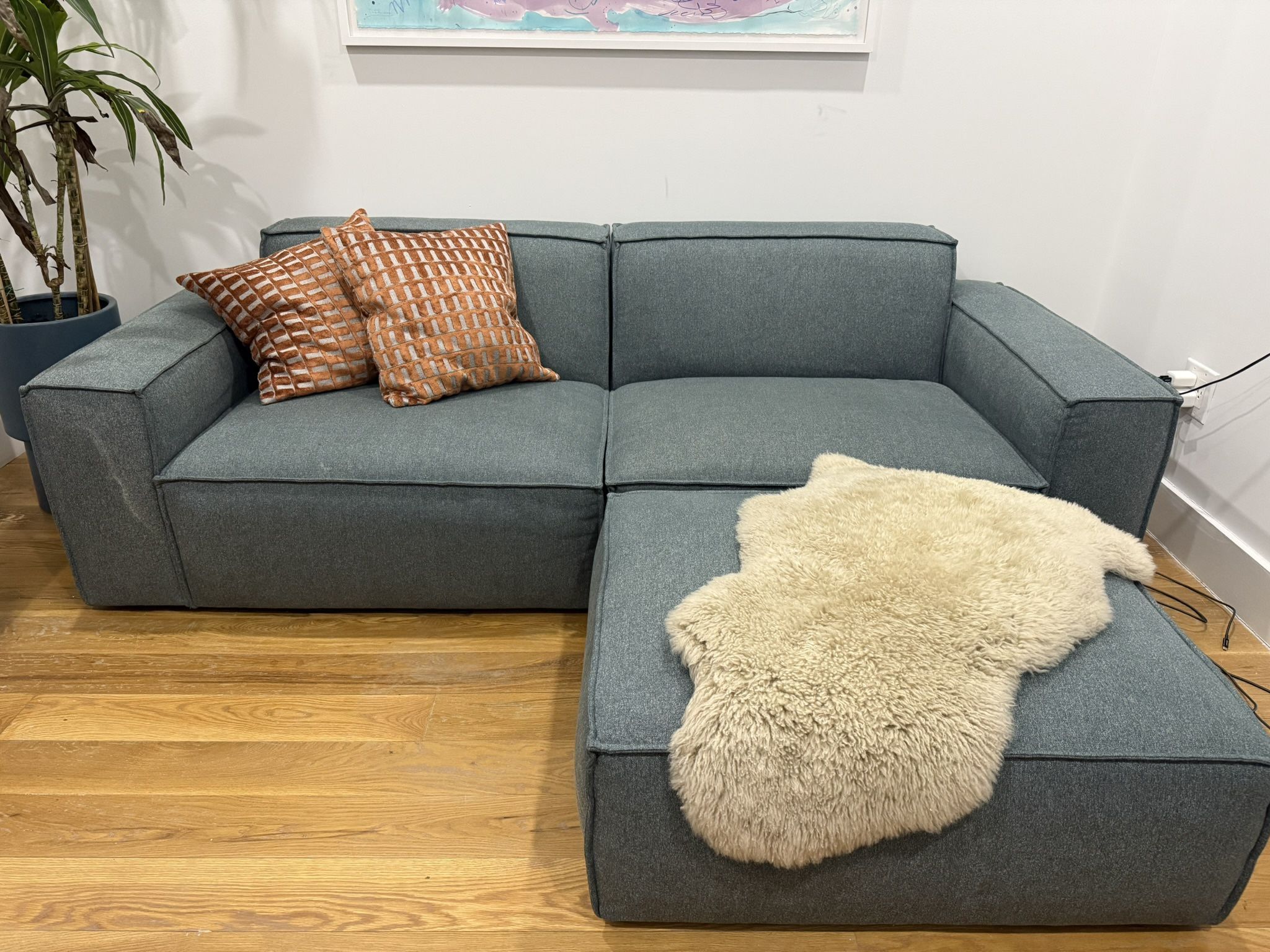 Castlery - Jonathan Sofa with Ottoman (Zenith Blue)