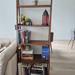 Wooden Ladder Bookshelf