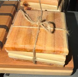 Handmade Wooden Coaster Set (4 Pack)