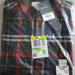 Mens Classic Fit Long Sleeve Flannel Shirt Size M Tall New