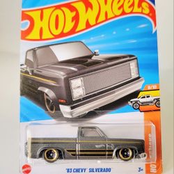 Hotwheels '83 Silverado Grey and Black Gold