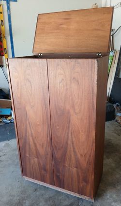 Mid Century Rosewood Walnut Flip Top Storage Cabinet *200.00 Firm* for Blueprints Charts Posters 53.5"H x 31"W x 18"D