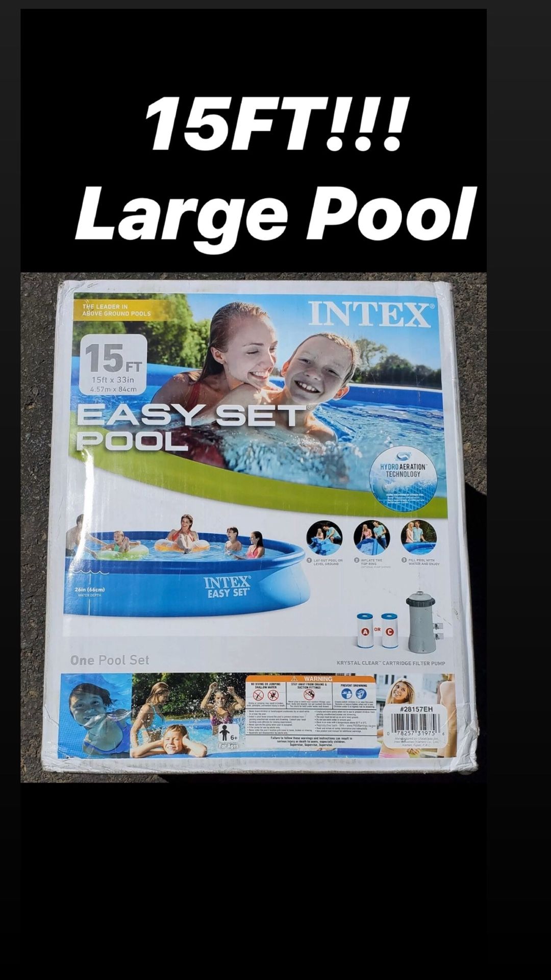 Intex 15ft x 33” Swimming Pool with Pump & Filter