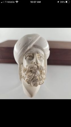 Bearded Man Hand Carved Meerschaum Pipe From Turkey