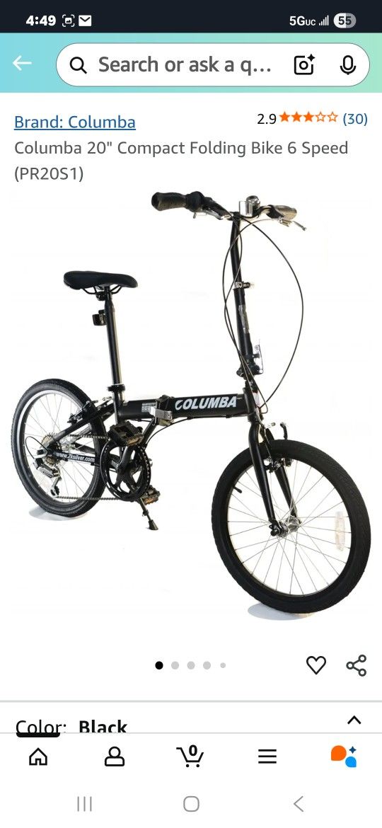 Columba Folding Bike $125 Firm