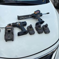 18v Ryobi Drill And Caulk Gun