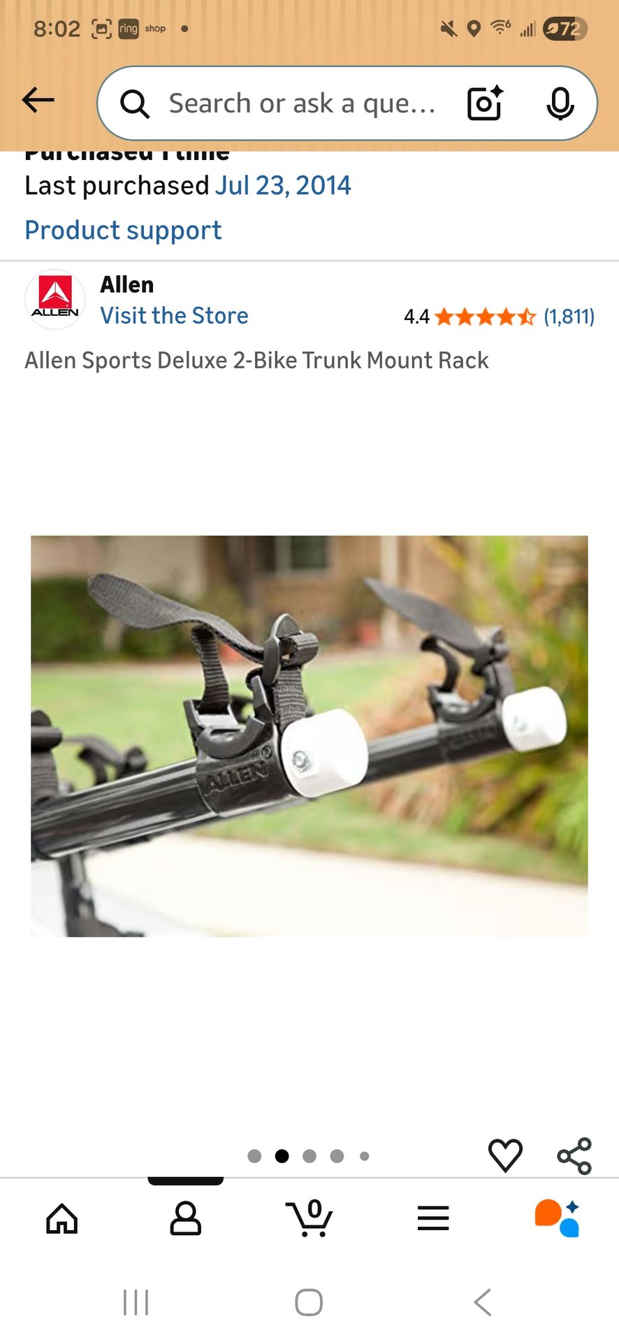 Free Car Bike rack for Honda 8th gen 2006-2011