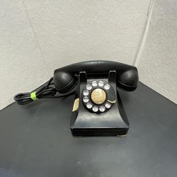 Vintage Bell System Western Electric Phone Black Rotary F1 Desk Top Telephone