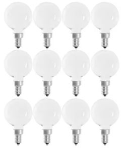 Feit Electric 40W Eq. G16.5 Globe Dimmable Filament LED Edison Bulb, Daylight 5000K (12-Pack)