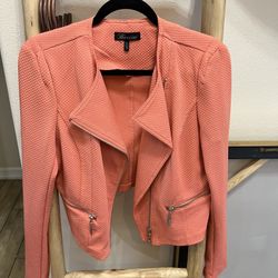 Full Zip Textured Waisted Jacket