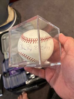 Autographed Baseball in Display Case