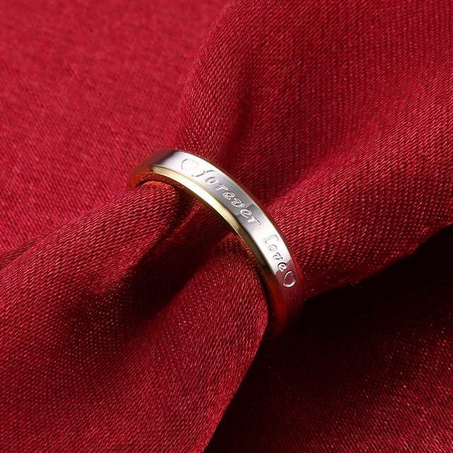2pcs 18k Gold Forever love Wedding Couple Rings
