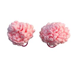 Crochet Pompom Hair Ties