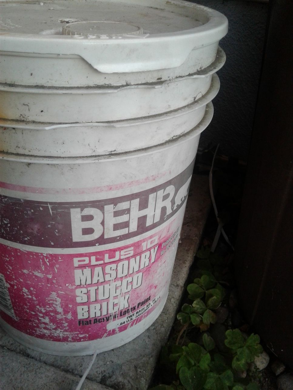 Full 5 gallon bucket BEHR Plus 10 Masonry Stucco PAINT for Sale in