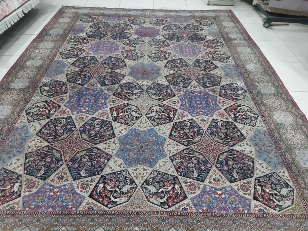 Antique Haghighi Isfahan Silk Carpet