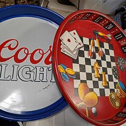 casino   - drink serving tray.  Metal.    $7 each
