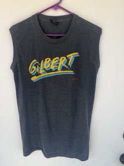 Vintage GILBERT Large Faded Black Sleeveless Shirt
