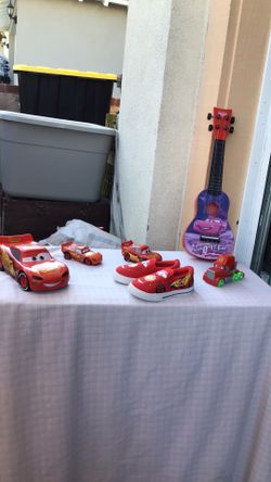 Disney Pixar car’s lightning McQueen kids slip on canvas sneakers size 10