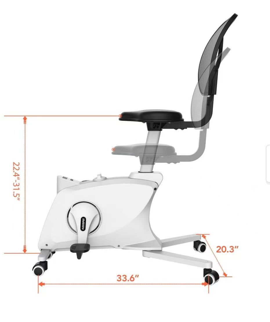 ✌️ FlexiSpot Adjustable Exercise Chair Home Office Chair Cycle Exercise Bike Sit2Go 2-in-1 Fitness Chair Desk Bike