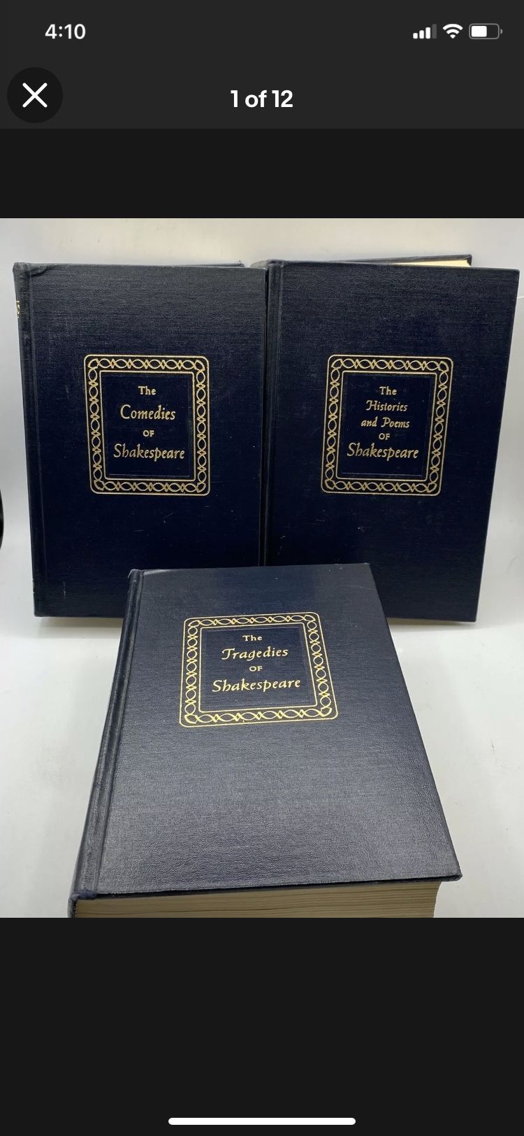 1955 Shakespeare Complete Works 3-Volume Set Player's Illustrated Plays Poems