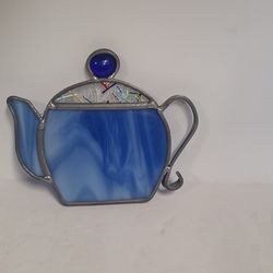 Vintage Stained Glass Teapot Suncatcher 