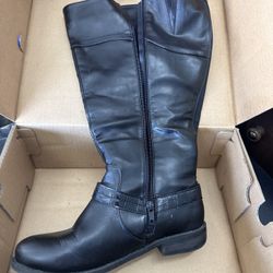 Avenue Deena Black Calf High Boots Size 8WW Extra Wide Width Comfort Fit
