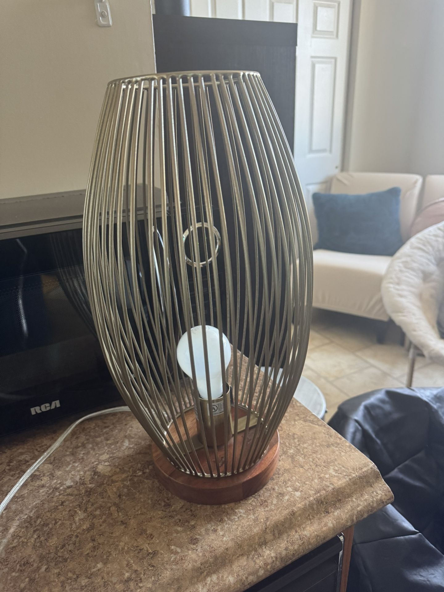 Gold Cage Lamp