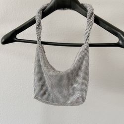 Zara Silver Rhinestone Hand/Shoulder Bag
