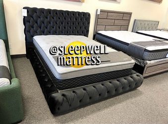 New Queen bed frame with mattress