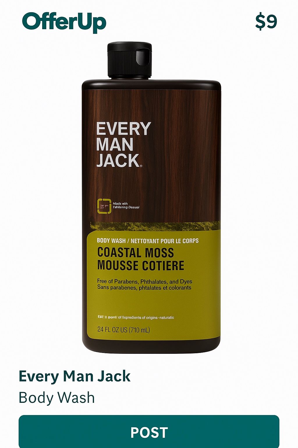 Every Man Jack Coastal Moss Body Wash – 24 fl oz (710 mL)