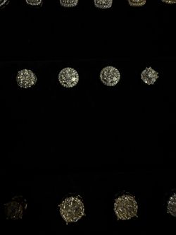 Extremely Icy Moissanite Cluster Stud Earrings 925 Silver — Mens