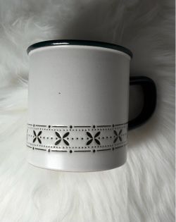 Hearth & Hand with Magnolia White/Green Stoneware 10oz Mug Farmhouse