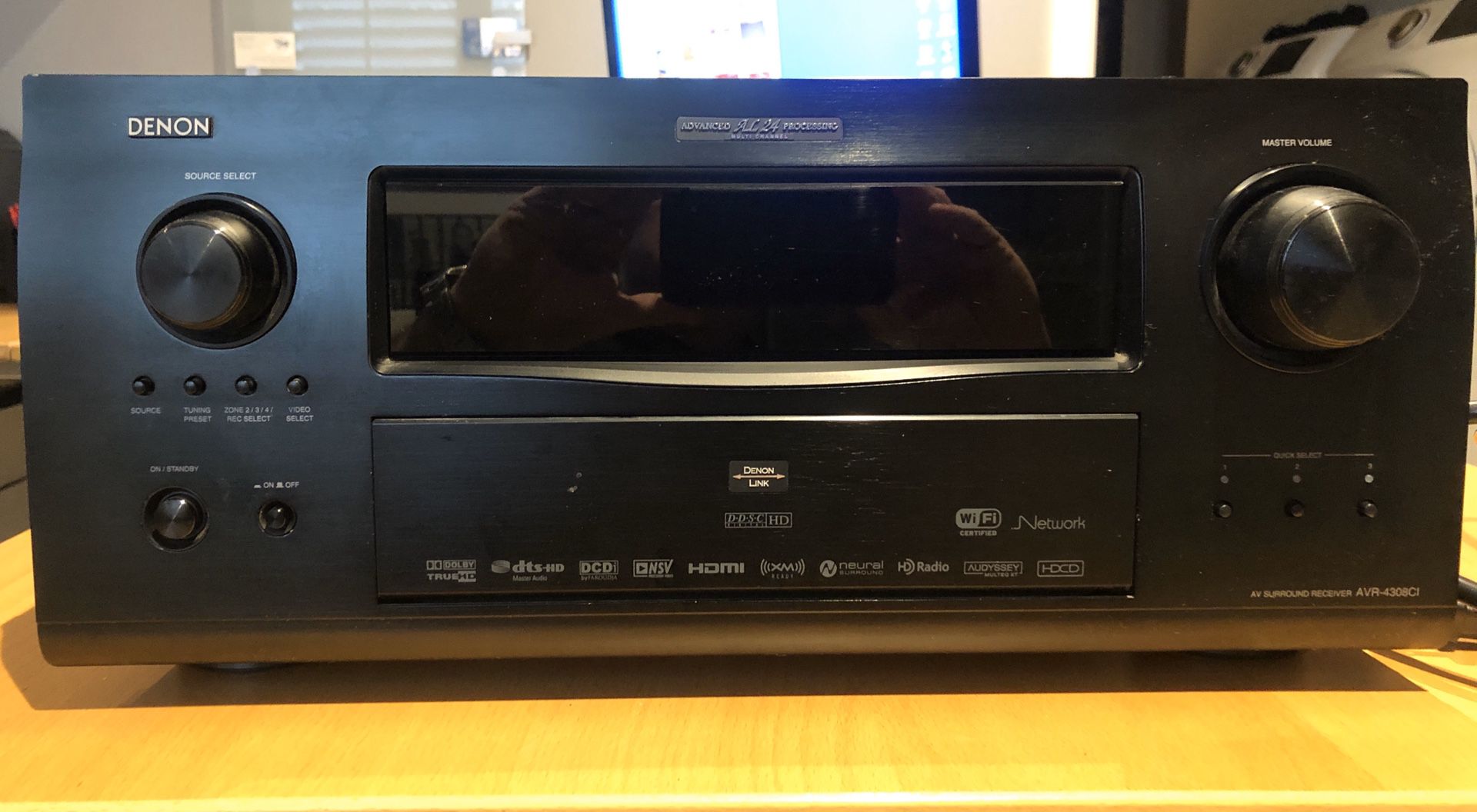 Denon 4308Ci Receiver with Remote, Audussey Mic and AM loop antenna