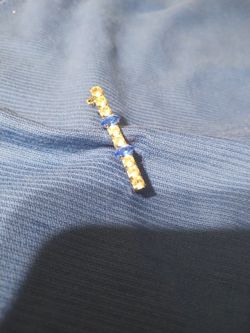 Vintage Pin Silver Tone Clear Crystal And Blue 