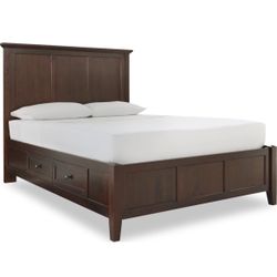 Paragon Four Drawer Wood Storage Bed in Truffle- California King 