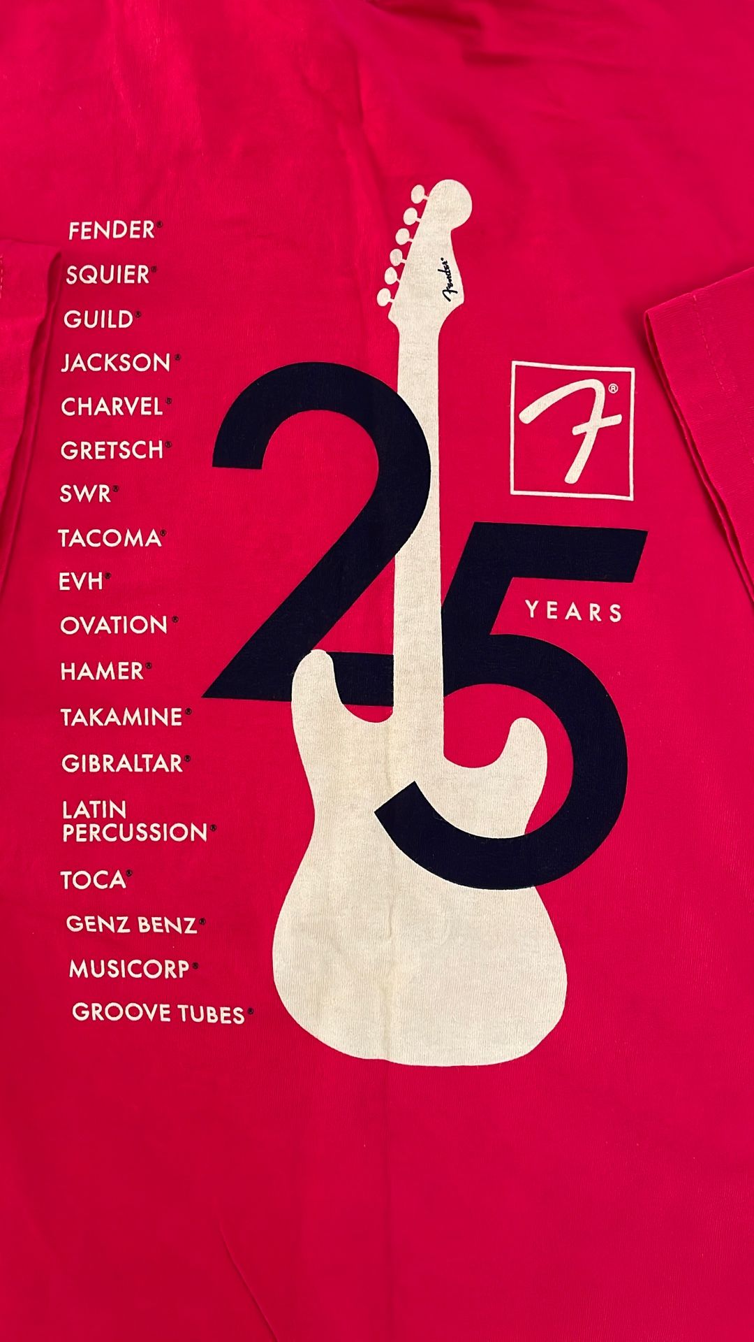 Fender 25th Anniversary T-shirt Lg. Never Worn