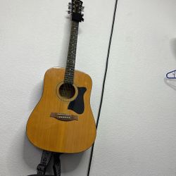 6 String Acoustic Guitar With New Strap