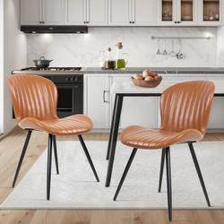Faux Leather Dining Chairs Set of 4